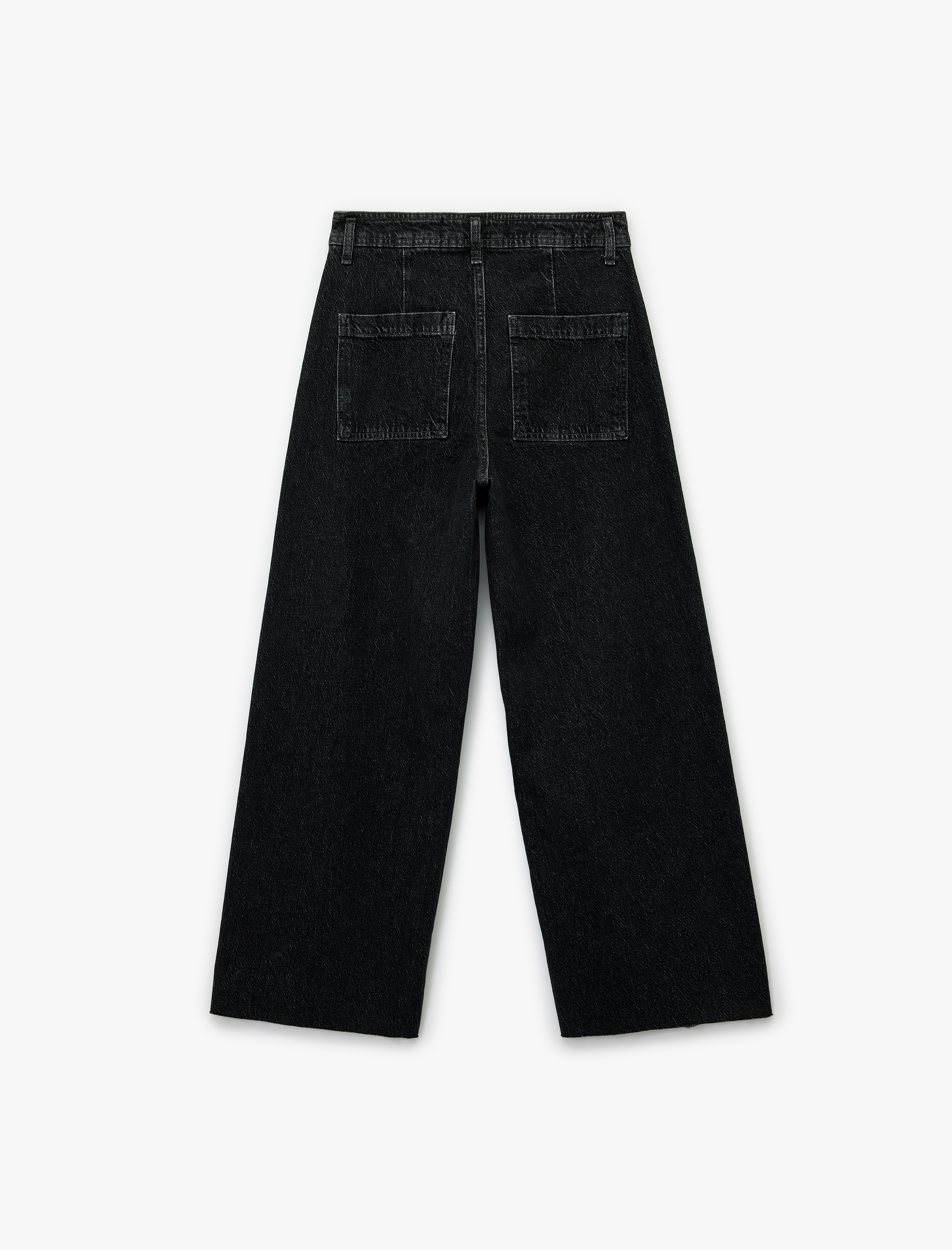   Yüksek Bel Rahat Kalıp Geniş Paça Jean Pantolon - Culotte Jeans