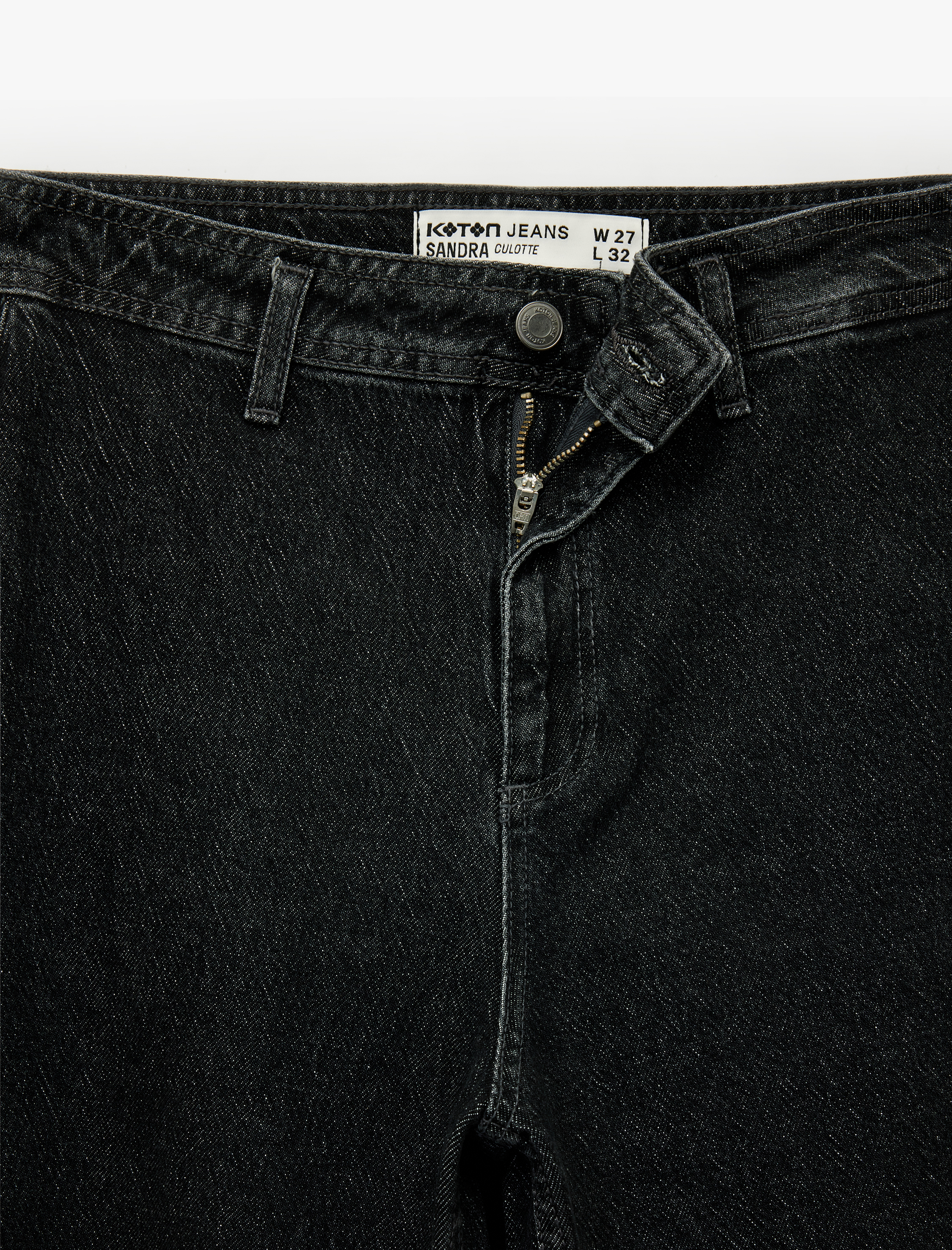   Yüksek Bel Rahat Kalıp Geniş Paça Jean Pantolon - Culotte Jeans