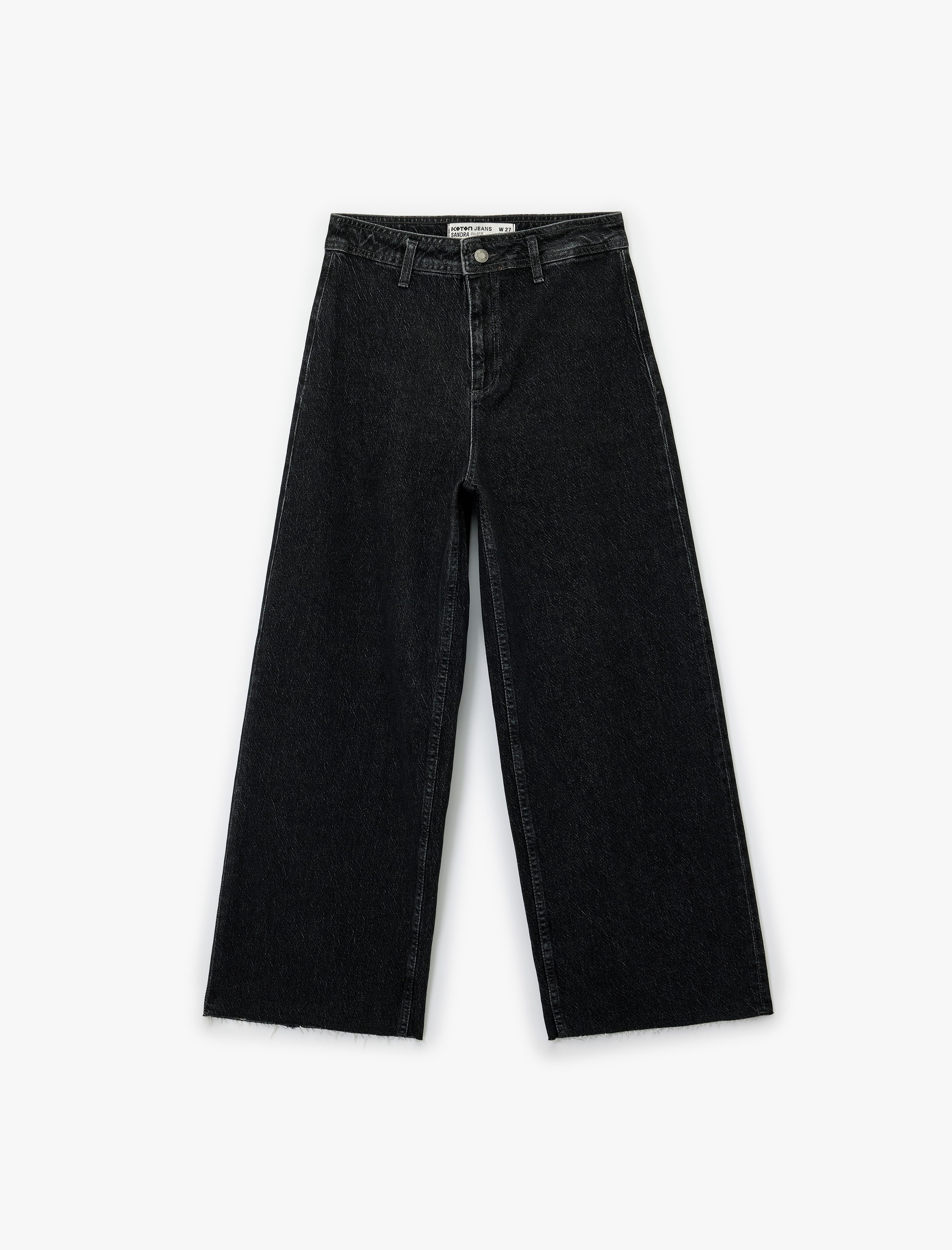   Yüksek Bel Rahat Kalıp Geniş Paça Jean Pantolon - Culotte Jeans