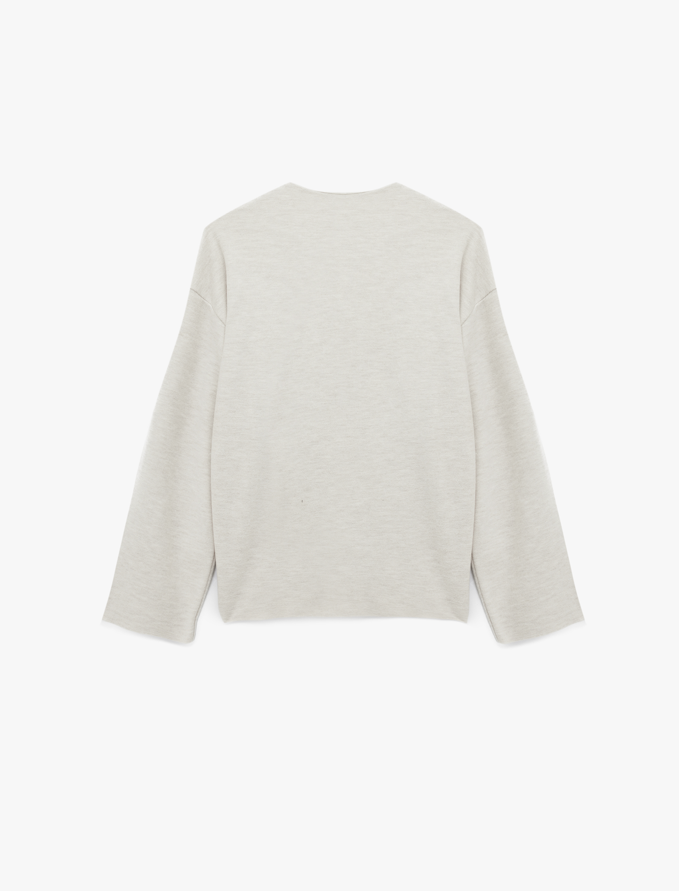 Uzun Geniş Kollu Düğmeli Şal Yaka Atkılı Hırka