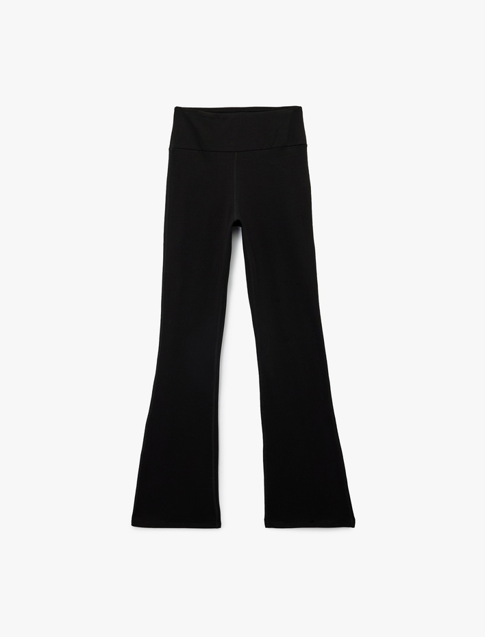  İspanyol Paça Slim Fit Yüksek Bel Spor Tayt