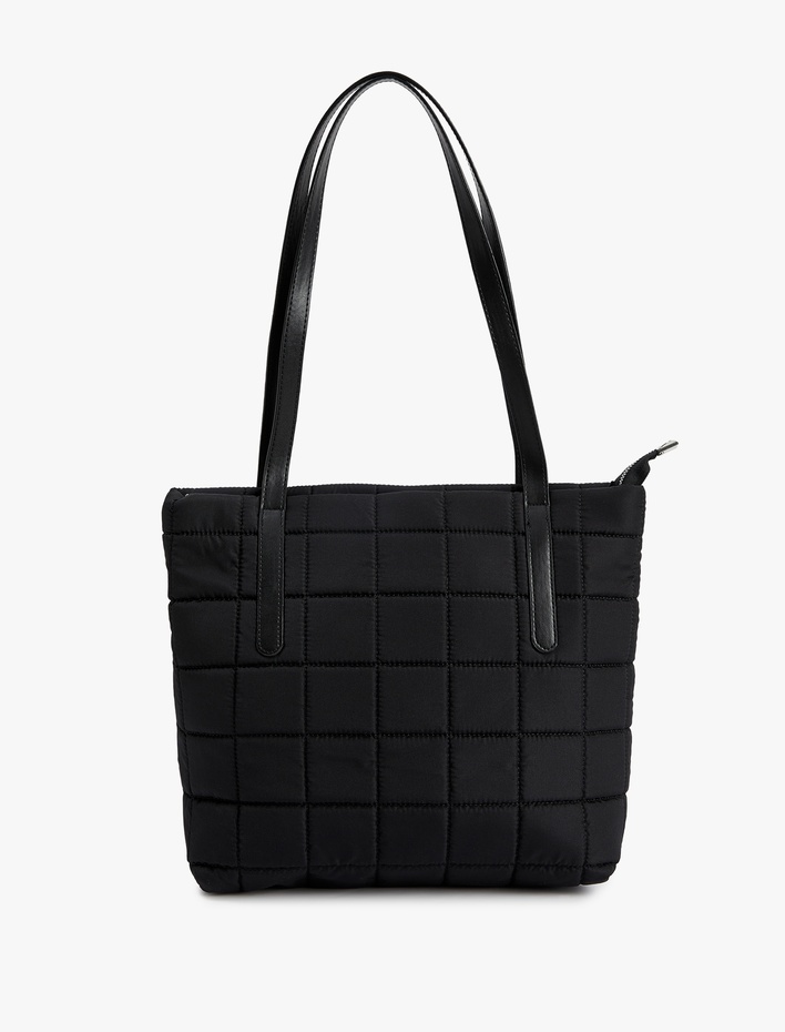 Kadın Dikiş Detaylı Saplı Şişme Tote Çanta