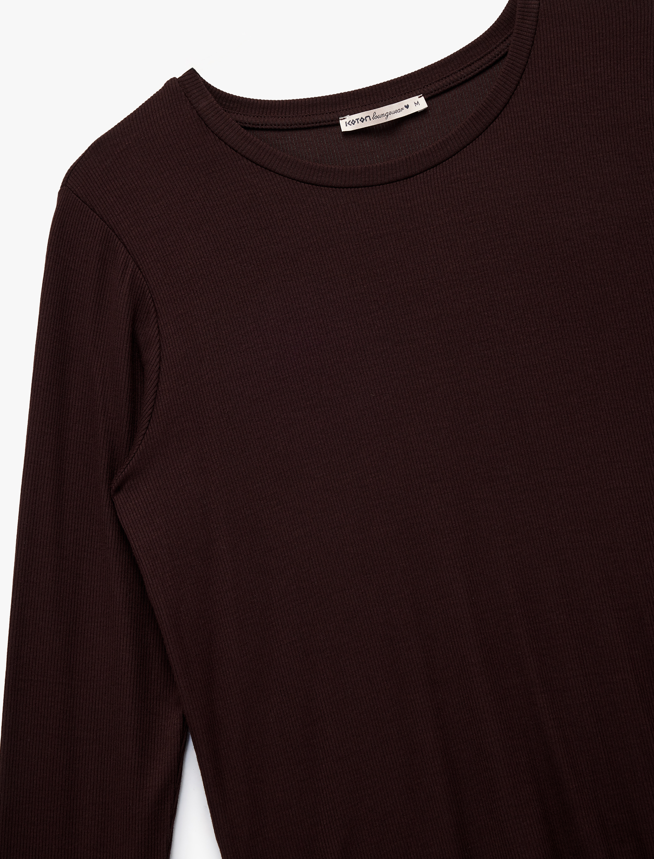   Bisiklet Yaka Uzun Kollu Viskon Pijama Üstü