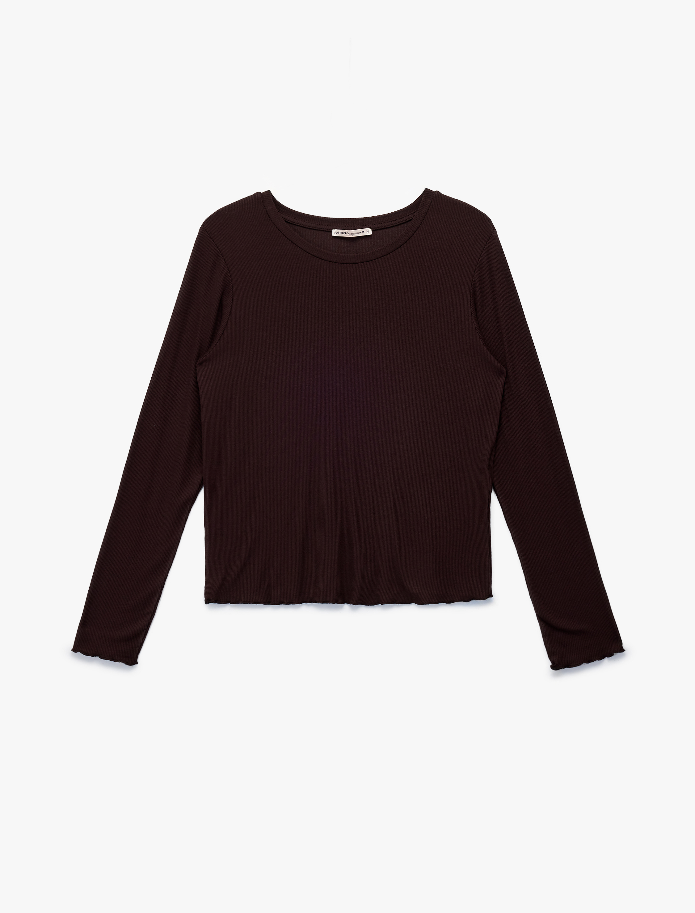   Bisiklet Yaka Uzun Kollu Viskon Pijama Üstü