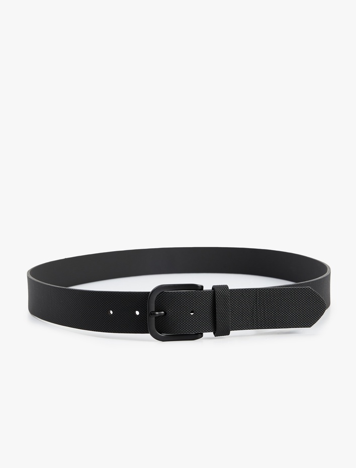 Erkek Tokalı Dokulu Suni Deri Kemer