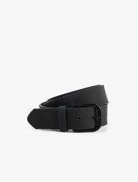 Tokalı Dokulu Suni Deri Kemer