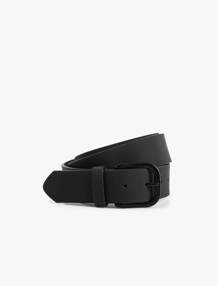 Erkek Tokalı Dokulu Suni Deri Kemer