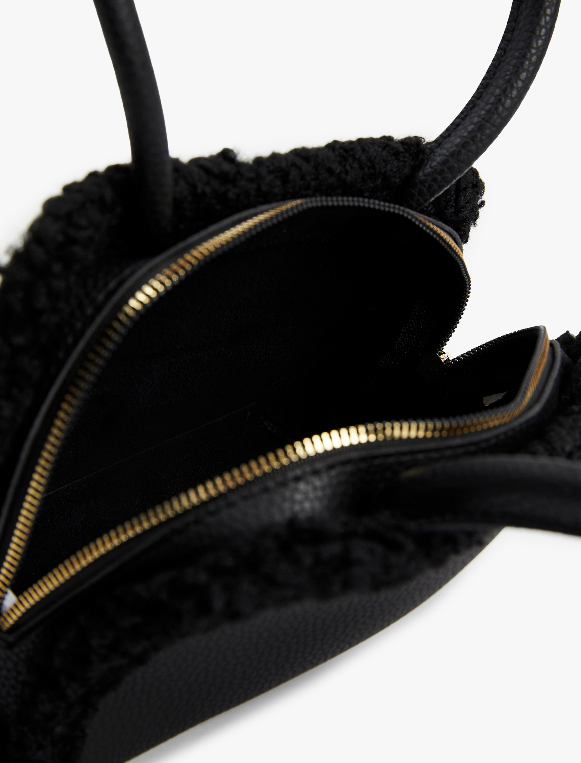  Kadın Peluş Detaylı Fermuarlı Saplı Suni Deri Omuz Çantası