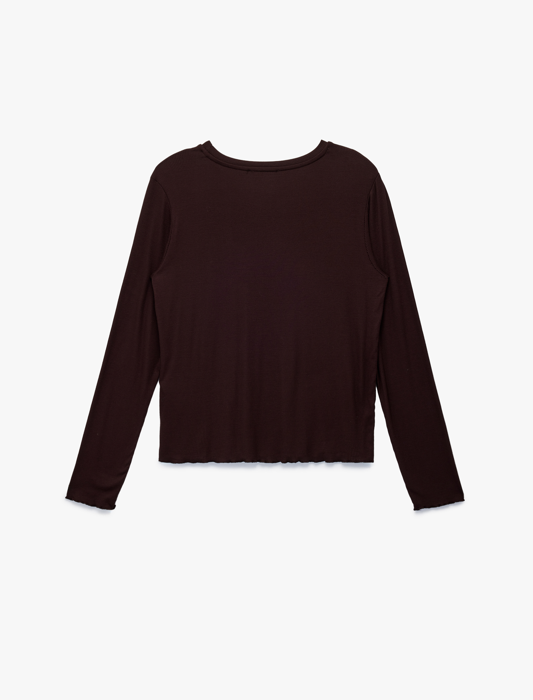   Bisiklet Yaka Uzun Kollu Viskon Pijama Üstü