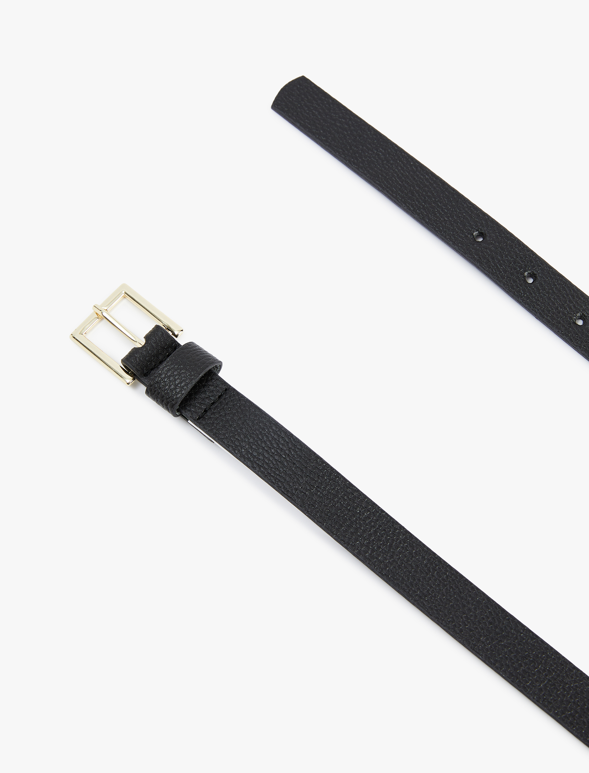  Kadın Metal Tokalı Suni Deri Basic İnce Kemer