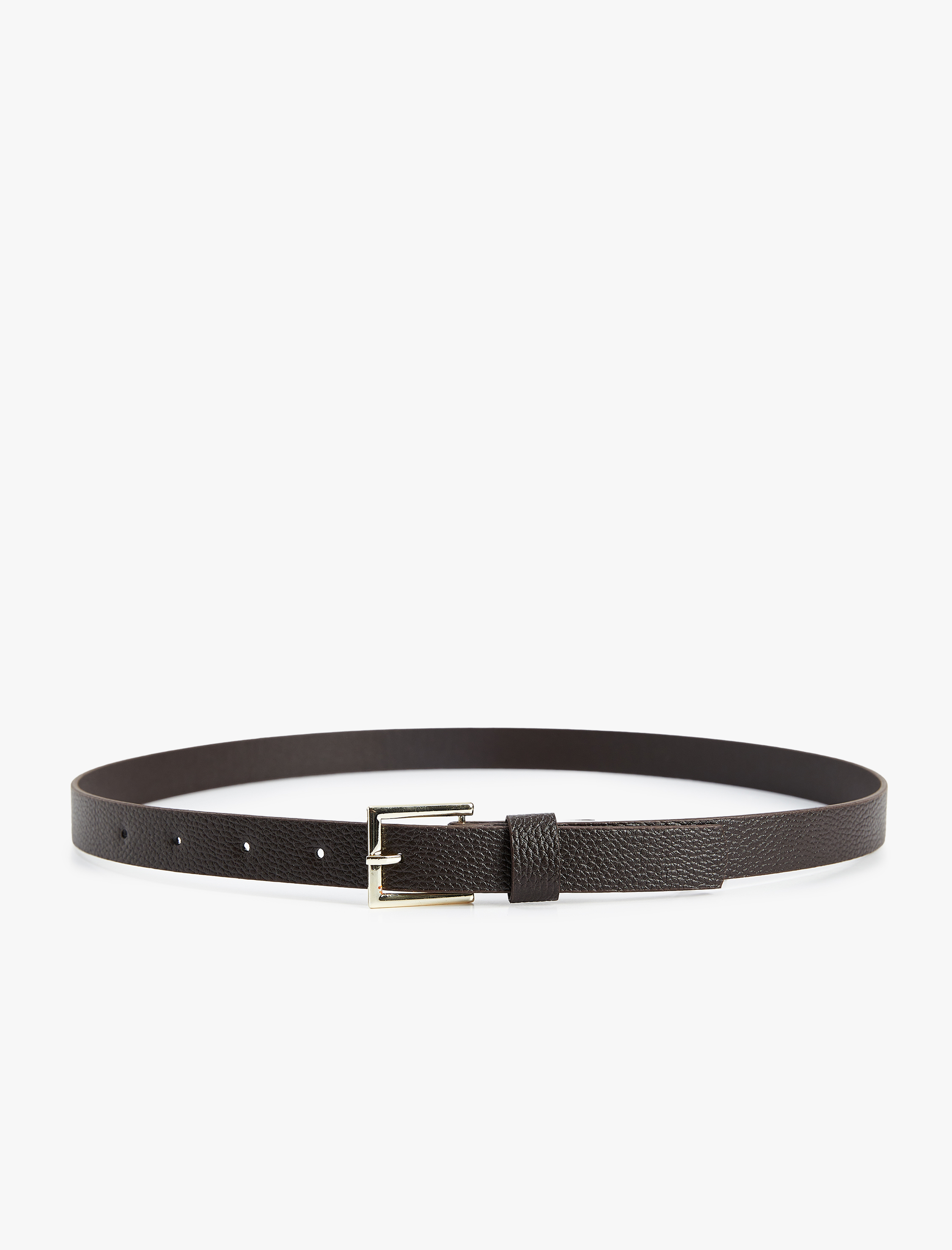  Kadın Metal Tokalı Suni Deri Basic İnce Kemer