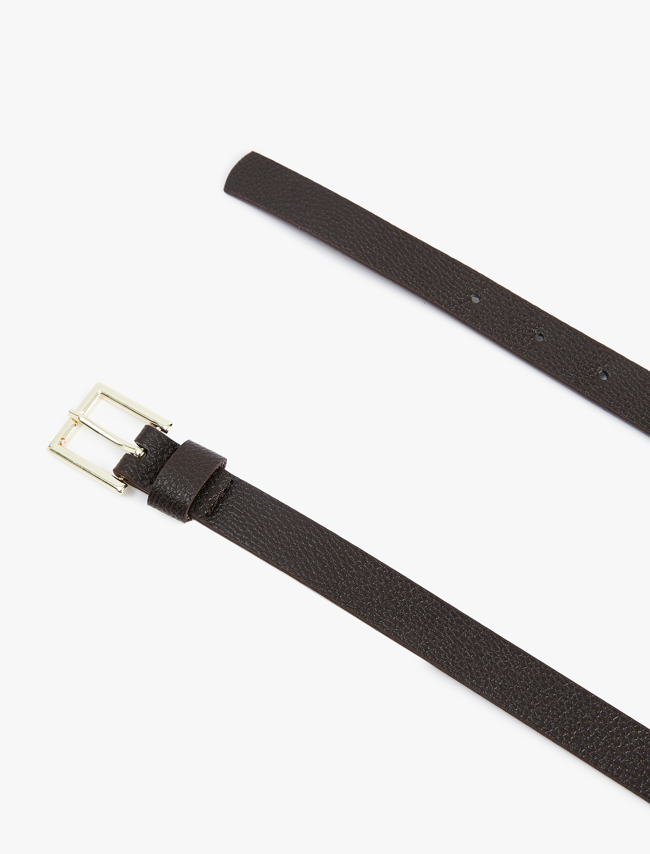  Kadın Metal Tokalı Suni Deri Basic İnce Kemer