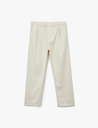 Cep Detaylı Viskon Karışımlı Beli Lastikli Kışlık Pantolon