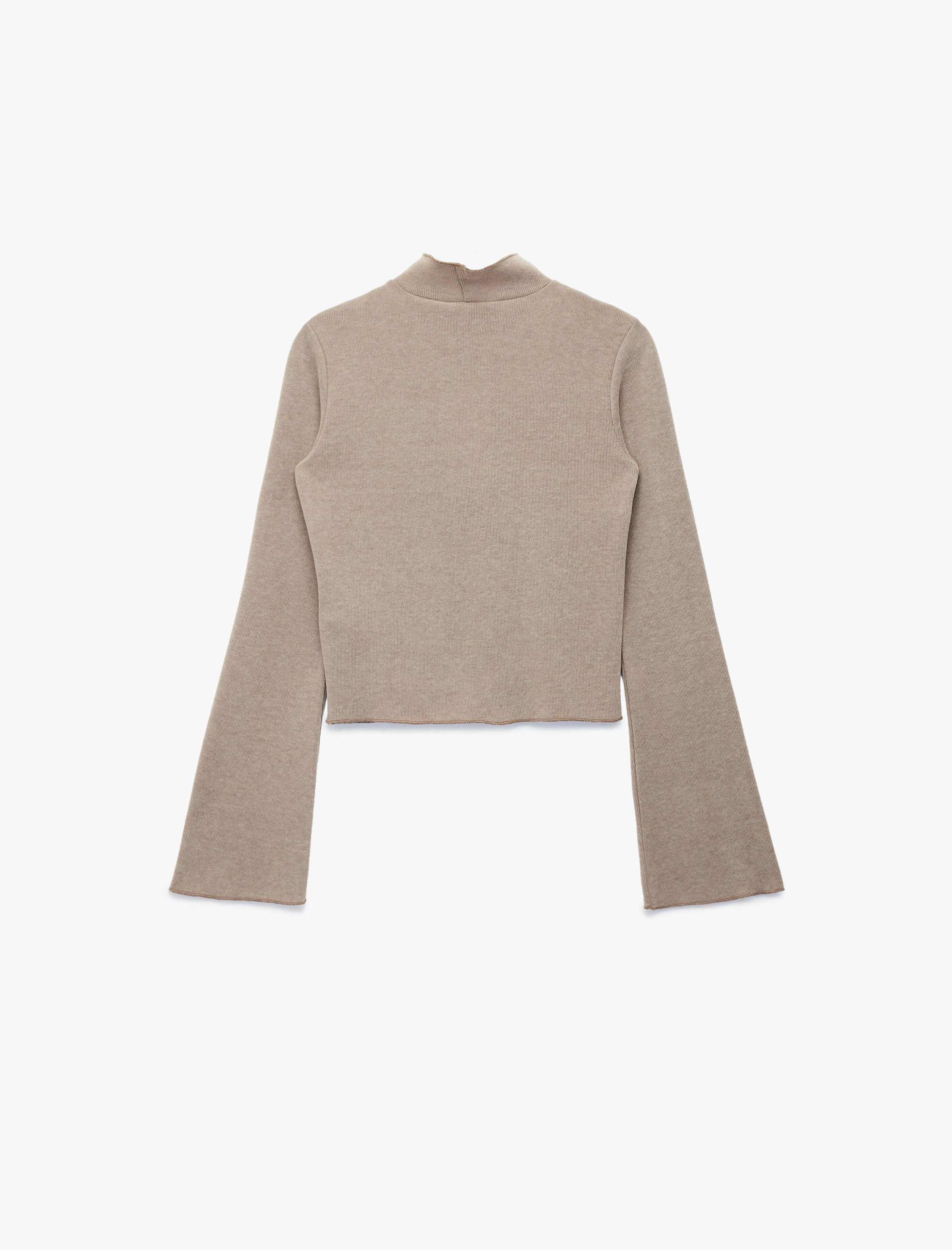   Slim Fit Uzun Çan Kollu Dik Yaka Bluz