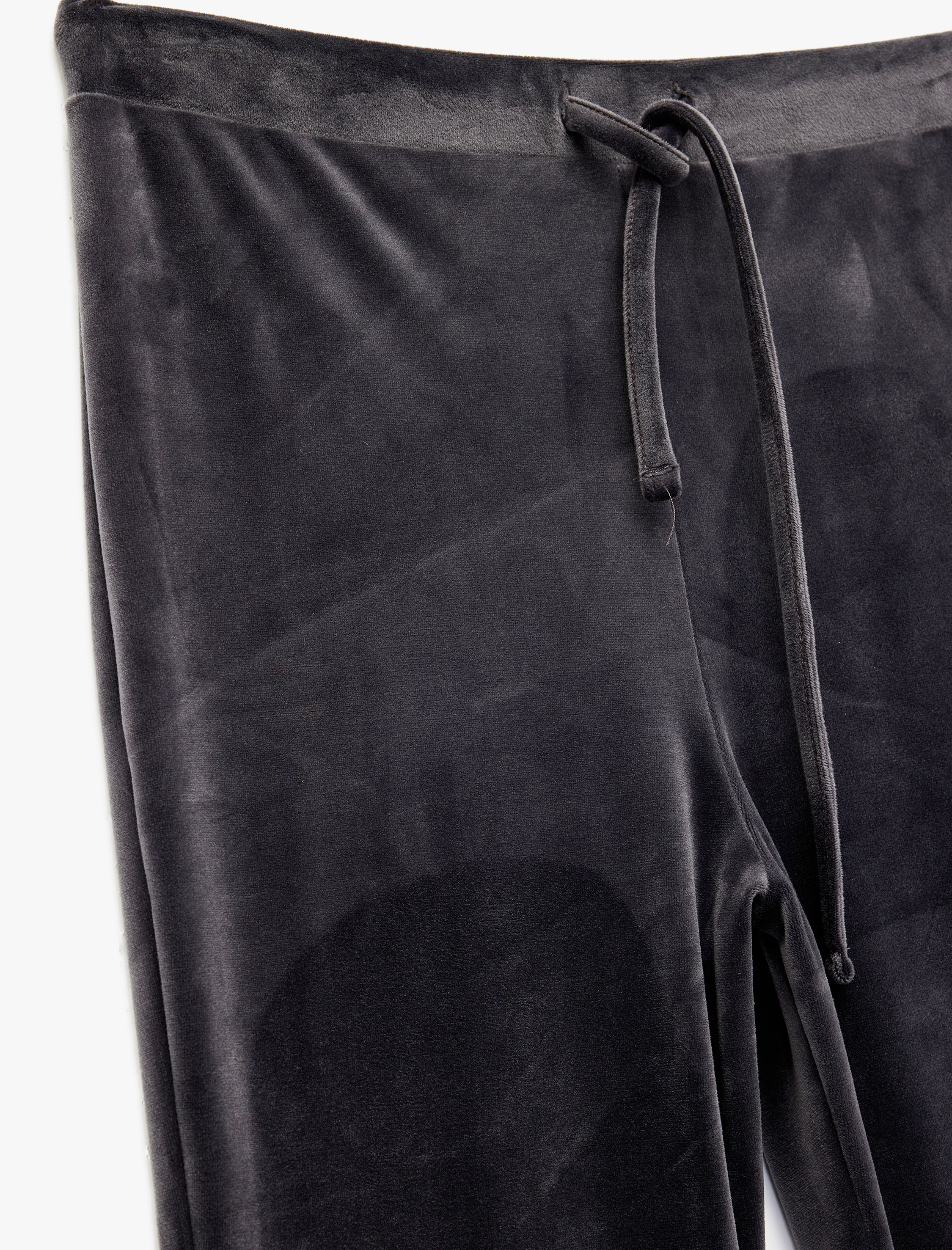   Beli Bağcıklı Rahat Kalıp Kadife Pijama Altı