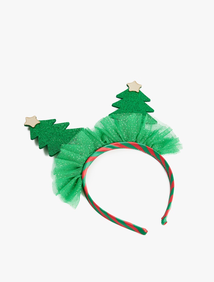 Kadın Simli Çam Ağacı Aplikeli Yılbaşı Tacı