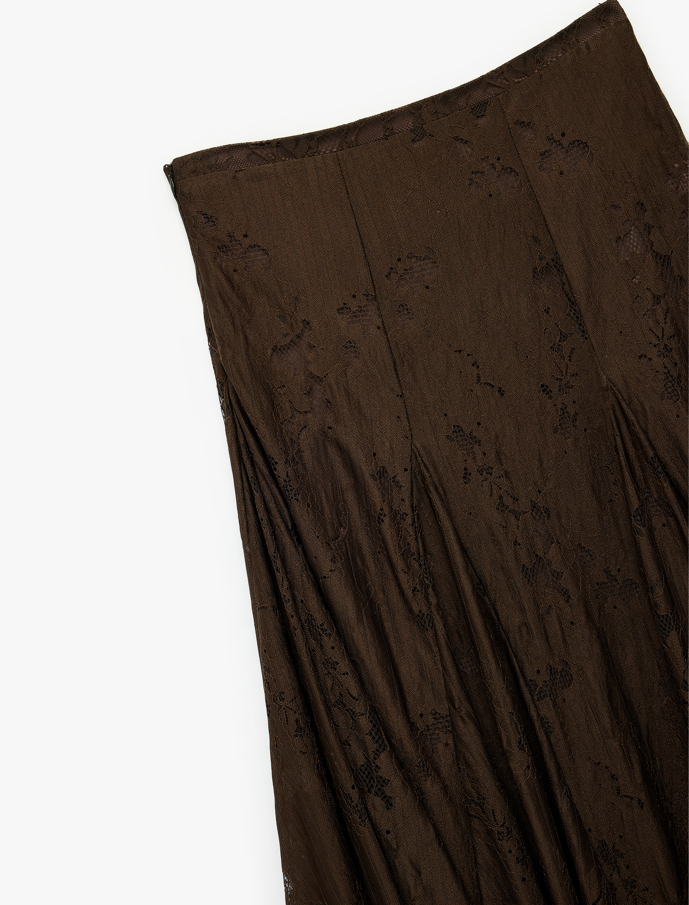   Koton X Melis Ağazat - Yüksek Bel Asimetrik Kesim Dantelli Uzun Etek