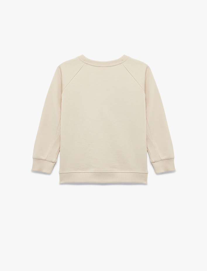 Erkek Bebek Pamuklu Şardonlu Uzun Kollu Bisiklet Yaka Sweatshirt