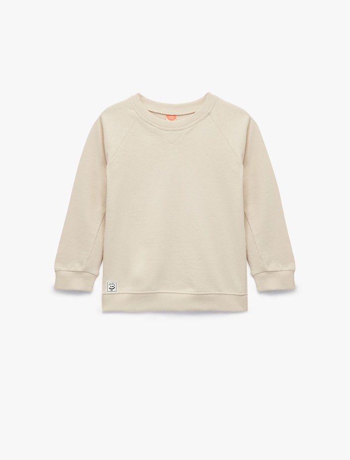 Erkek Bebek Pamuklu Şardonlu Uzun Kollu Bisiklet Yaka Sweatshirt