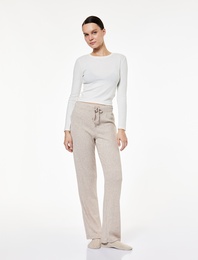 Rahat Kesim Viskon Karışımlı Beli Bağlamalı Pijama Altı