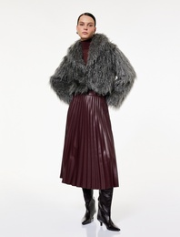 Uzun Kollu Şal Yaka Kısa Suni Kürk Mont