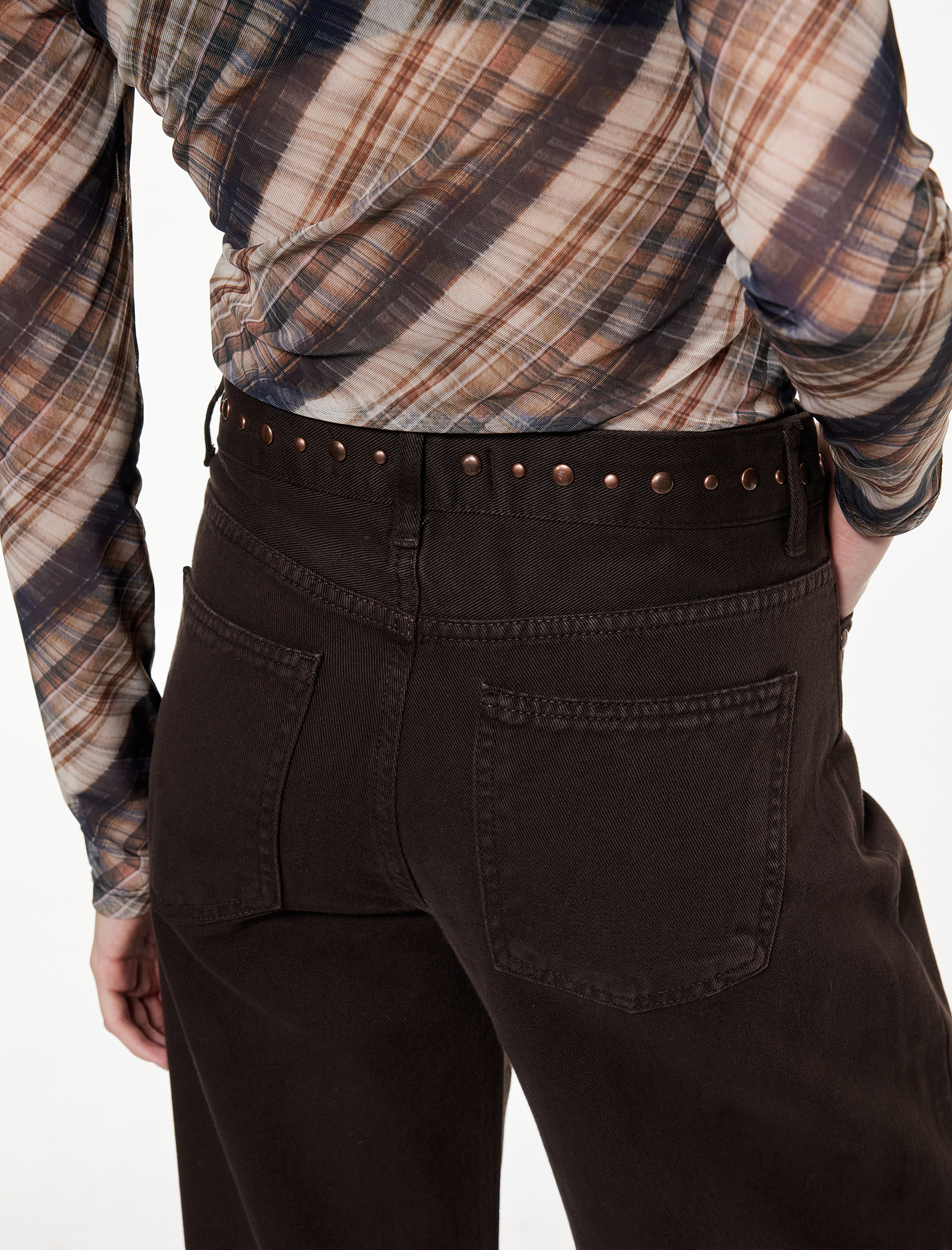   Koton X Sibil Çetinkaya - Cepli Troklu Rahat Kalıp Bol Paça Jean Pantolon - Loose Straight Fit Jean