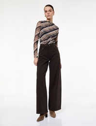 Koton X Sibil Çetinkaya - Cepli Troklu Rahat Kalıp Bol Paça Jean Pantolon - Loose Straight Fit Jean