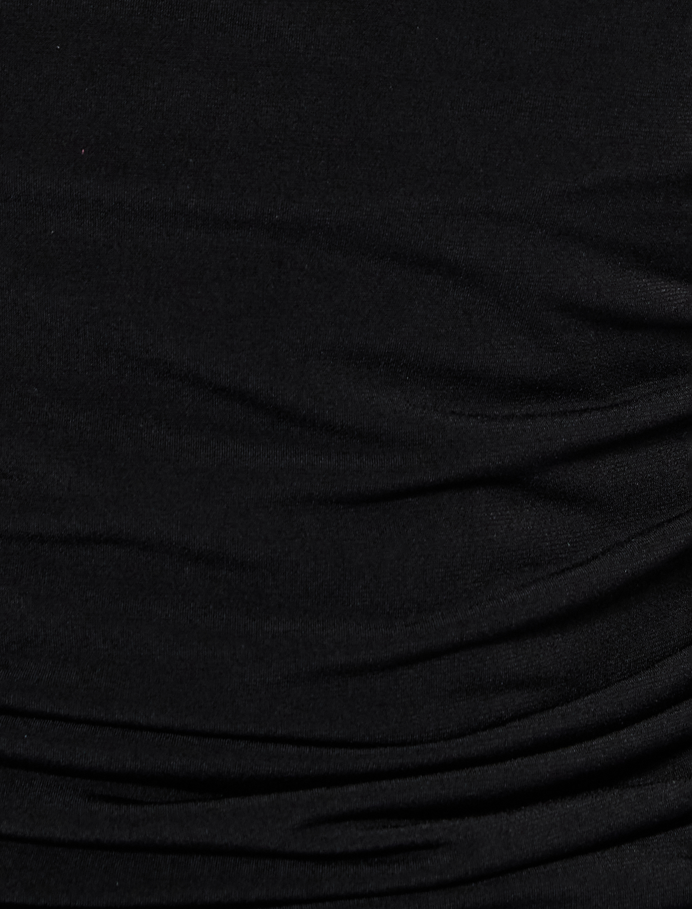   Drapeli Kalp Yaka İp Askılı Taşlı Mini Elbise