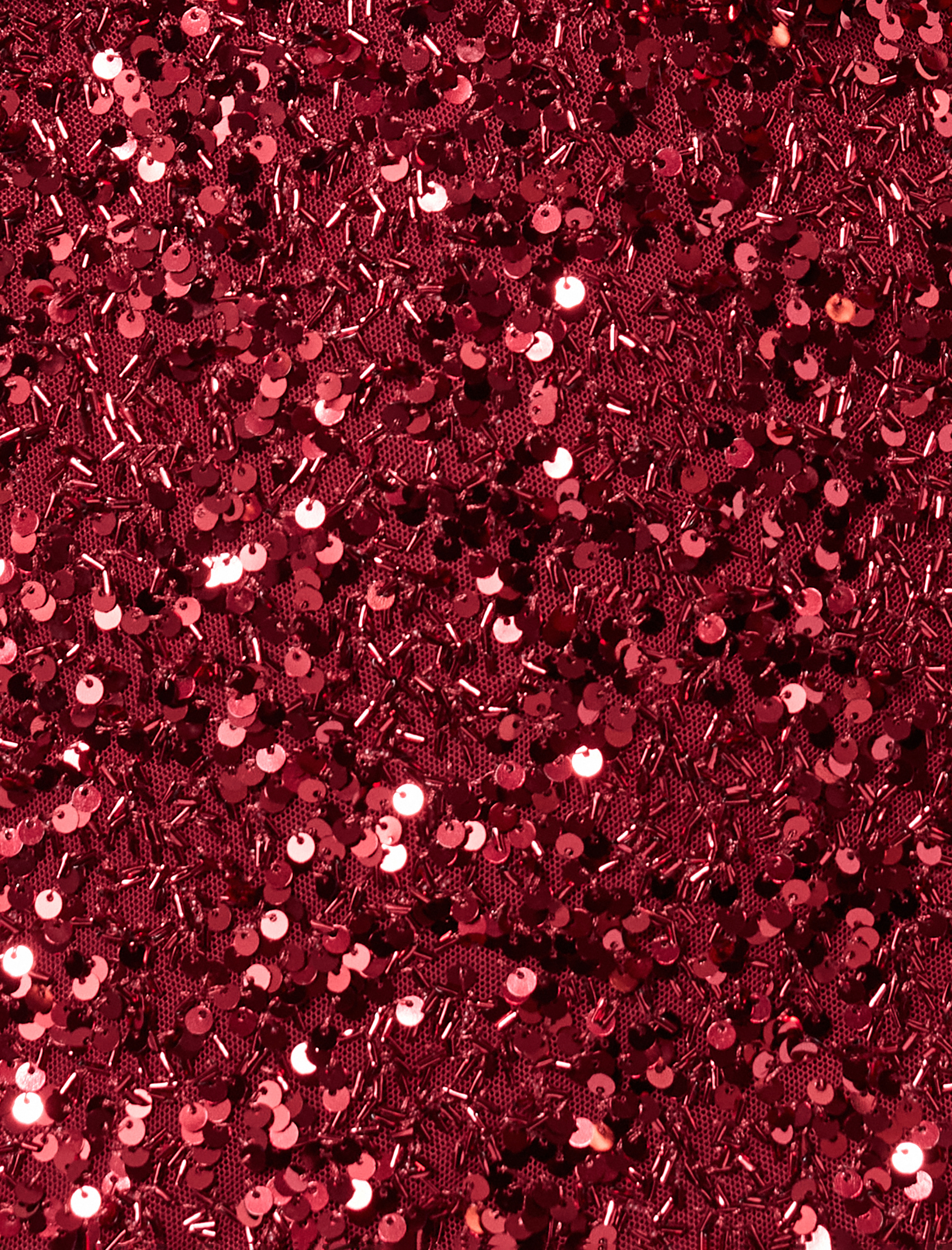   Derin V Yaka Uzun Kollu Payetli Mini Abiye Elbise