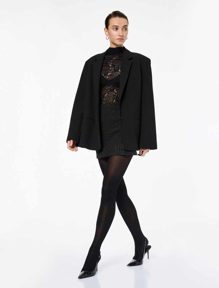  Taş Detaylı Mini Etek