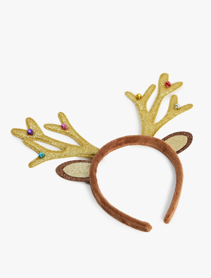 Kadın Geyik Boynuzu Detaylı Yılbaşı Tacı