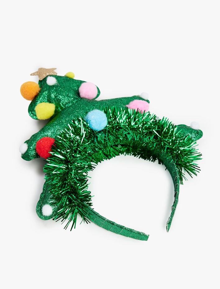 Kadın Simli Çam Ağacı Aplikeli Yılbaşı Tacı