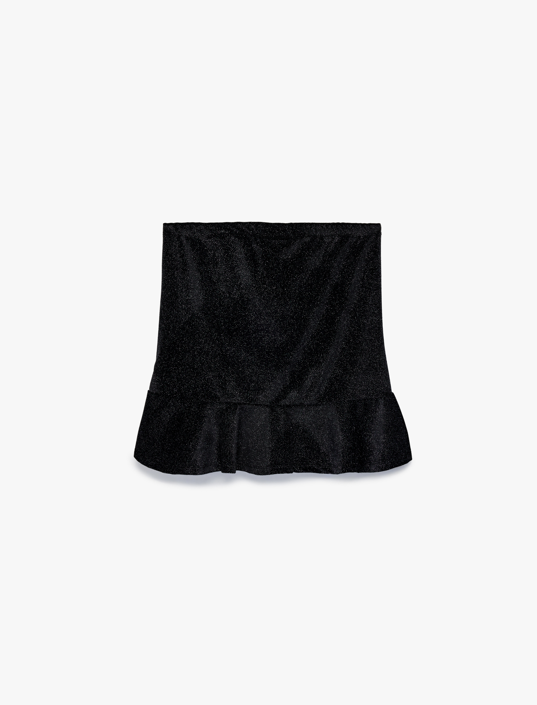 Kız Çocuk Beli Lastikli Drapeli Simli Fırfırlı Etek