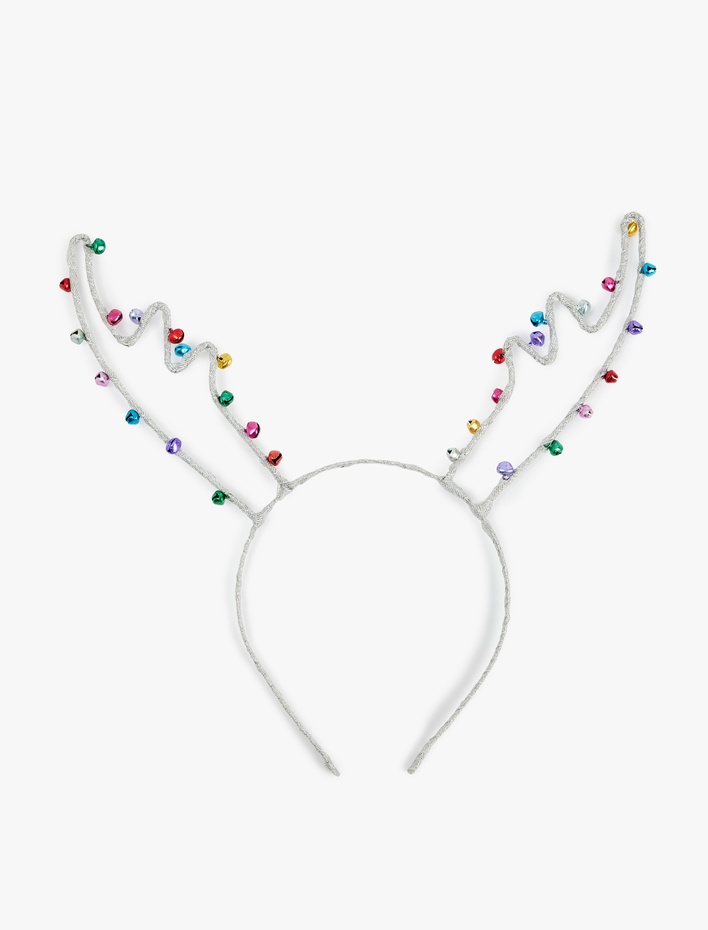 Kadın Geyik Boynuzu Detaylı Boncuklu Yılbaşı Tacı