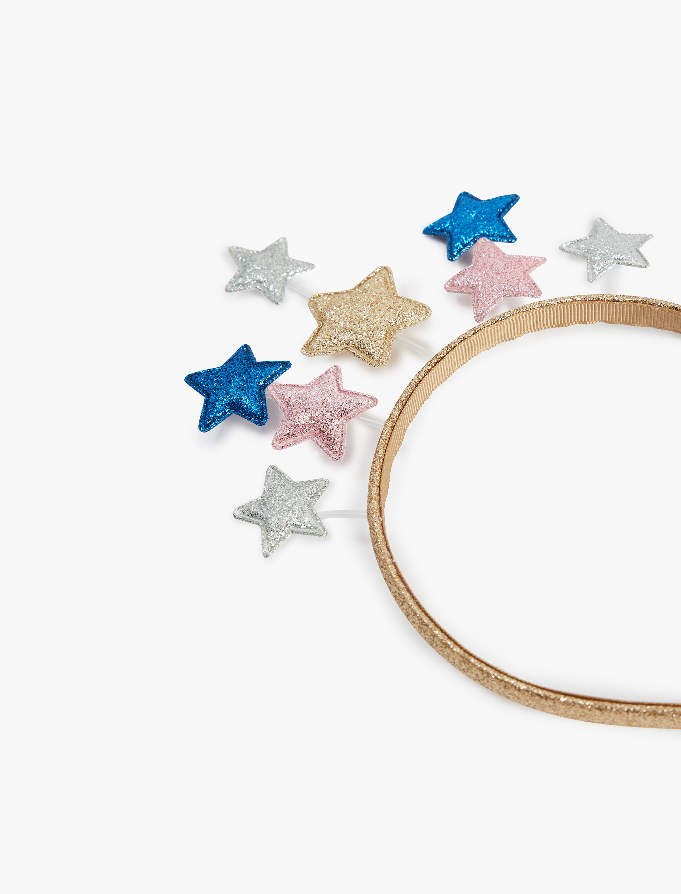  Kız Çocuk Yıldız Aplike Detaylı Simli Yılbaşı Tacı