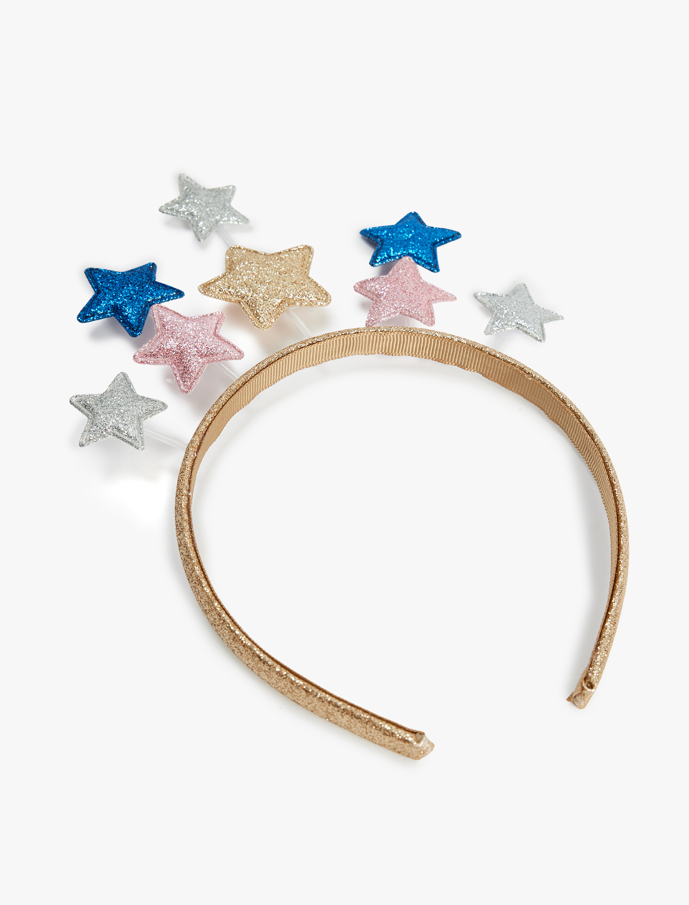  Kız Çocuk Yıldız Aplike Detaylı Simli Yılbaşı Tacı