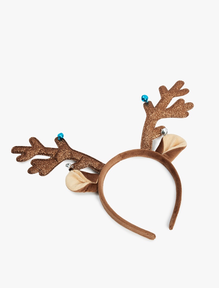 Kadın Geyik Boynuzu Detaylı Yılbaşı Tacı