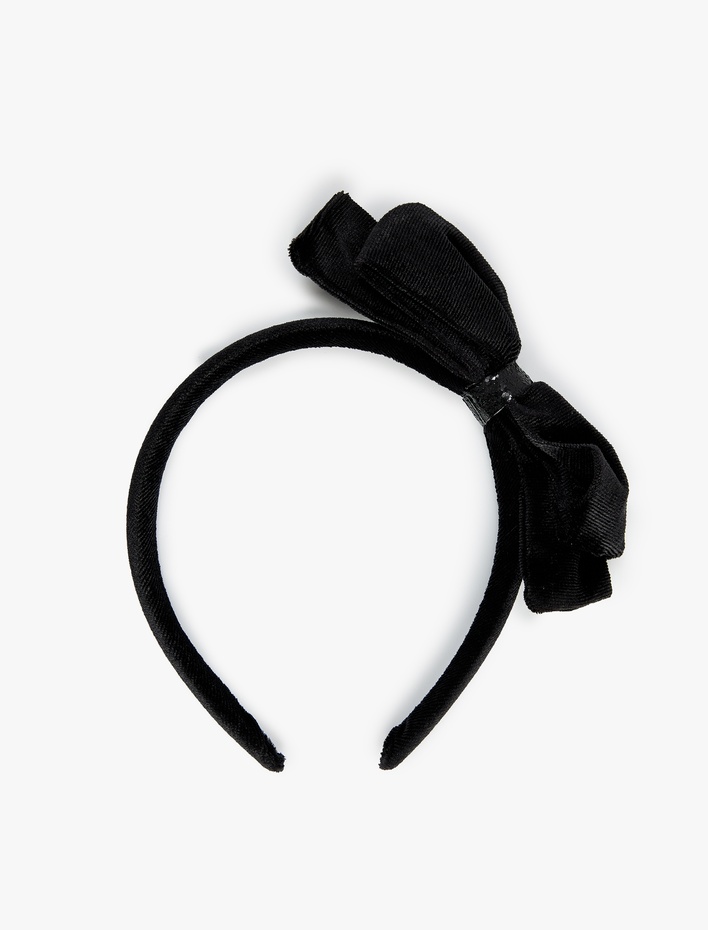 Kız Çocuk Fiyonklu Kadife Taç