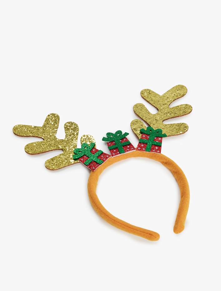 Kız Çocuk Simli Geyik Boynuzu Detaylı Yılbaşı Tacı