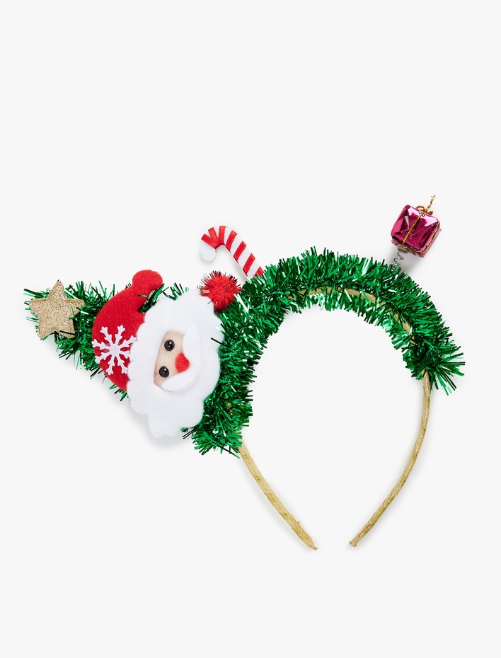 Kadın Noel Baba Figürlü Yılbaşı Tacı