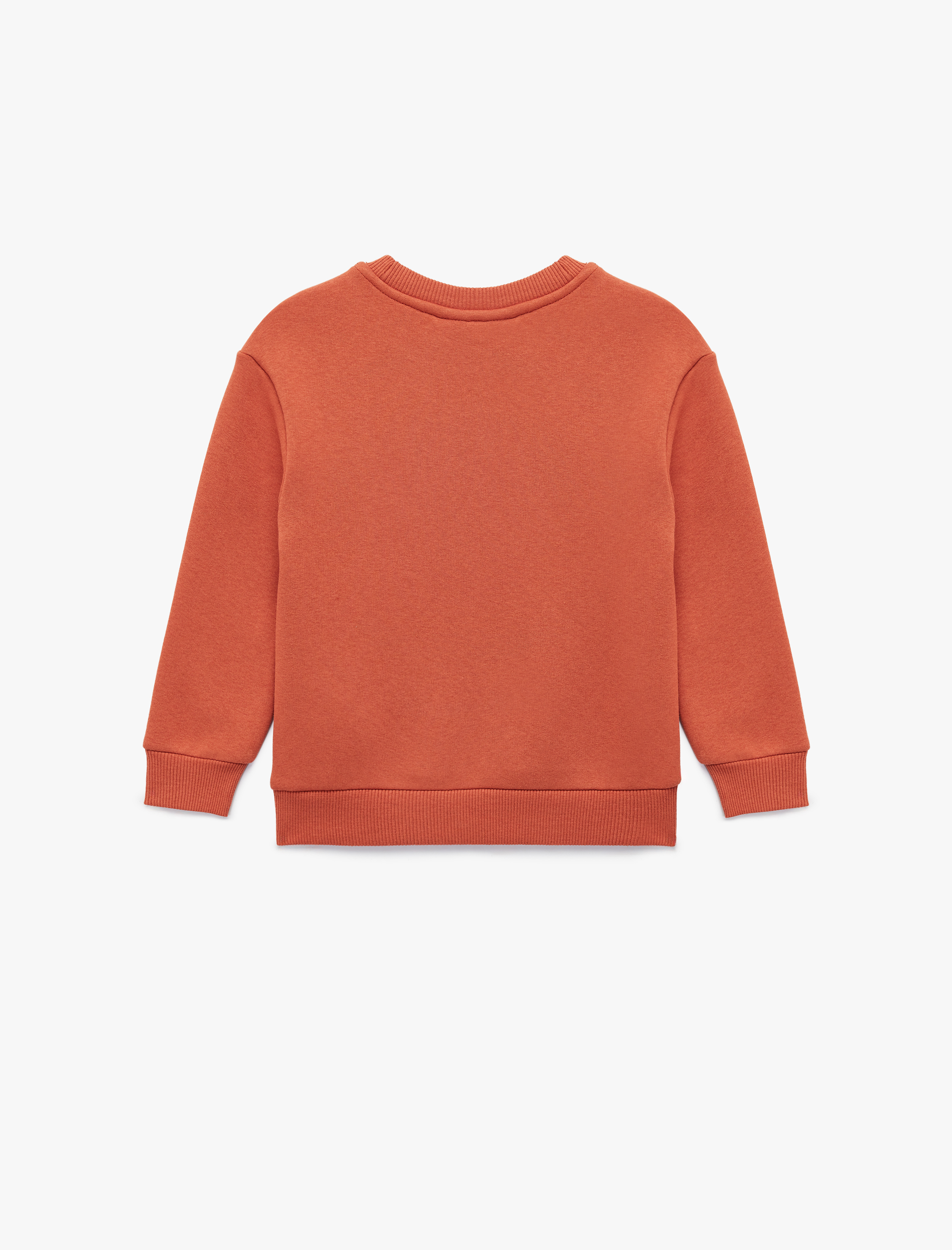  Erkek Bebek Aslan Baskılı Uzun Kollu Bisiklet Yaka Sweatshirt