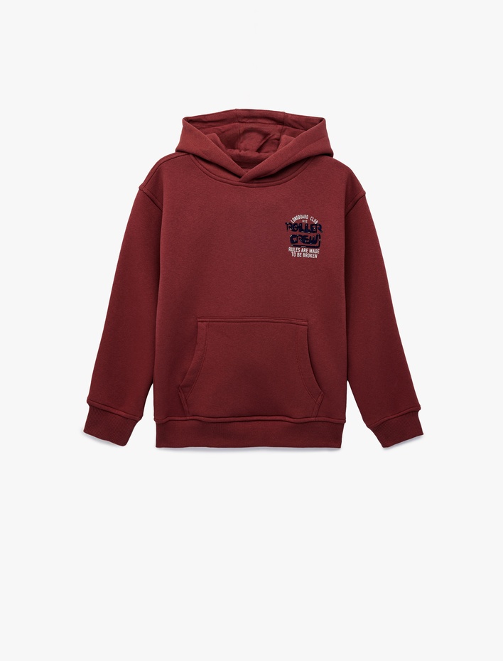 Erkek Çocuk Uzun Kollu Baskılı Kapşonlu Oversize Sweatshirt