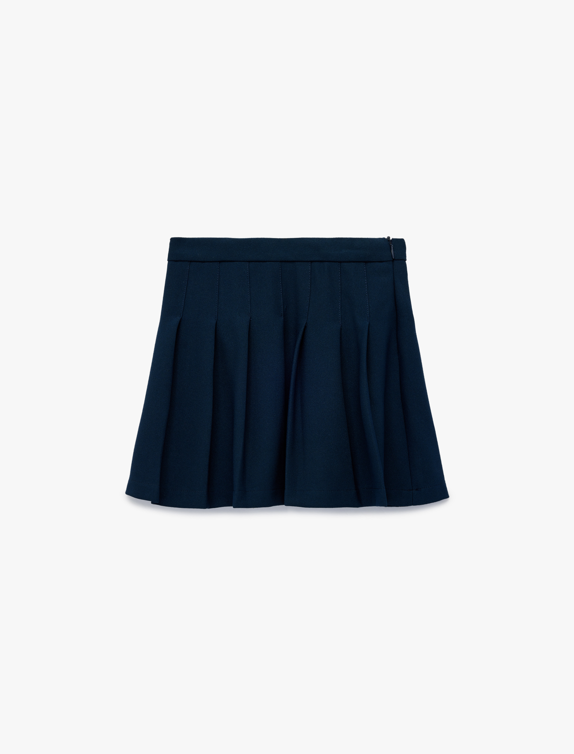  Kız Çocuk Kalın Pileli Diz Üstü Okul Eteği