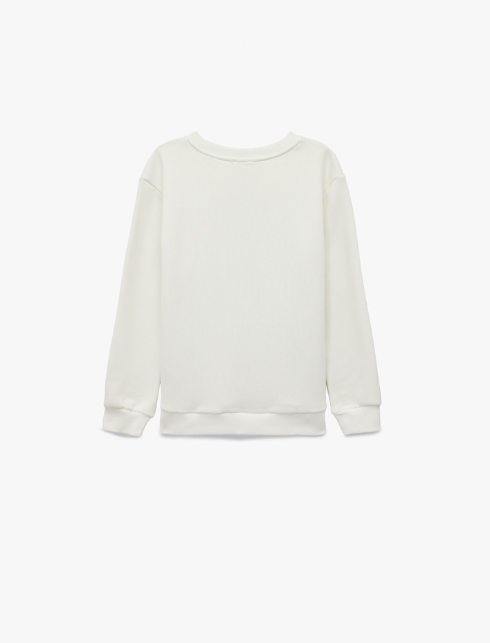 Erkek Çocuk Baskılı Uzun Kollu Bisiklet Yaka Sweatshirt