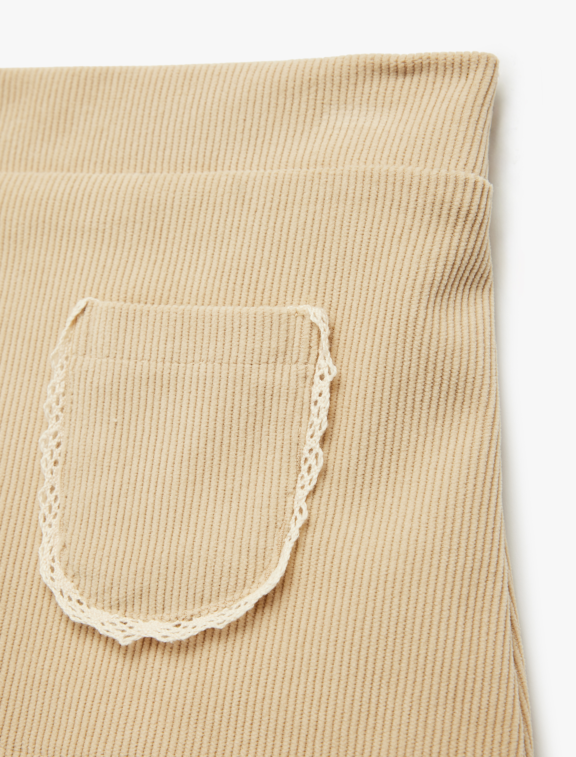  Kız Bebek Beli lastikli Cep Detaylı Dokulu Etek