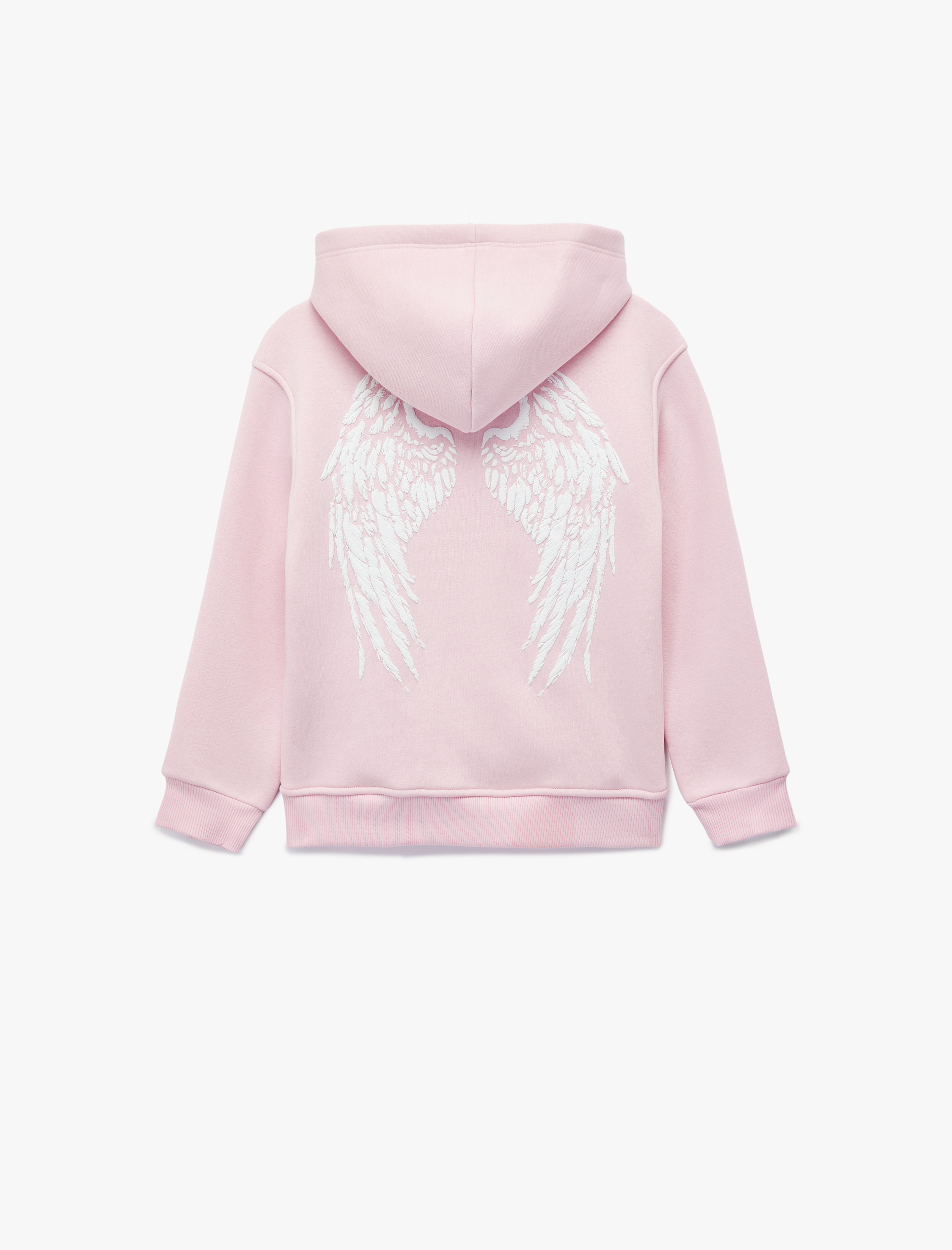  Kız Çocuk Baskılı Uzun Kollu Fermuarlı Kapşonlu Sweatshirt