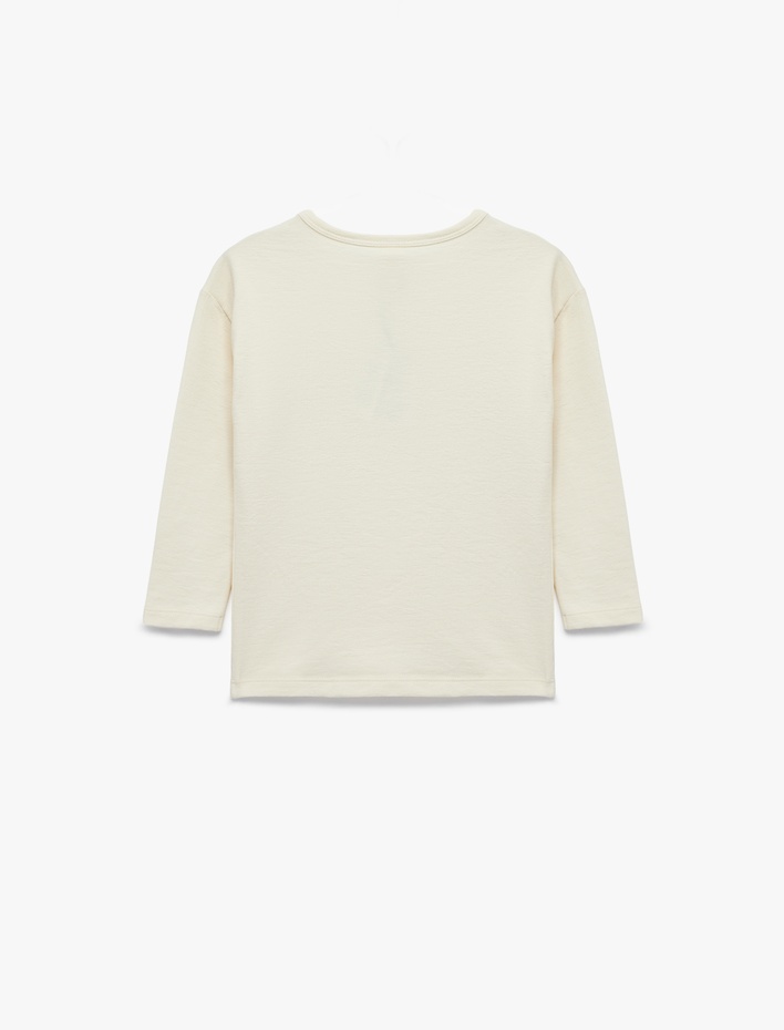 Erkek Bebek Uzun Kollu Bisiklet Yaka Cepli Pamuklu Tişört