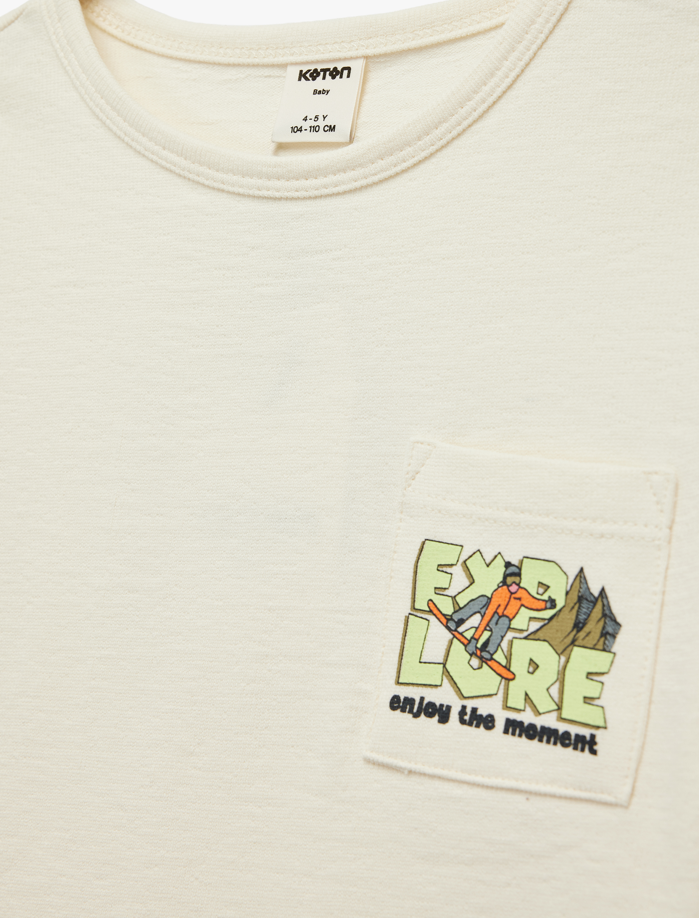  Erkek Bebek Uzun Kollu Bisiklet Yaka Cepli Pamuklu Tişört