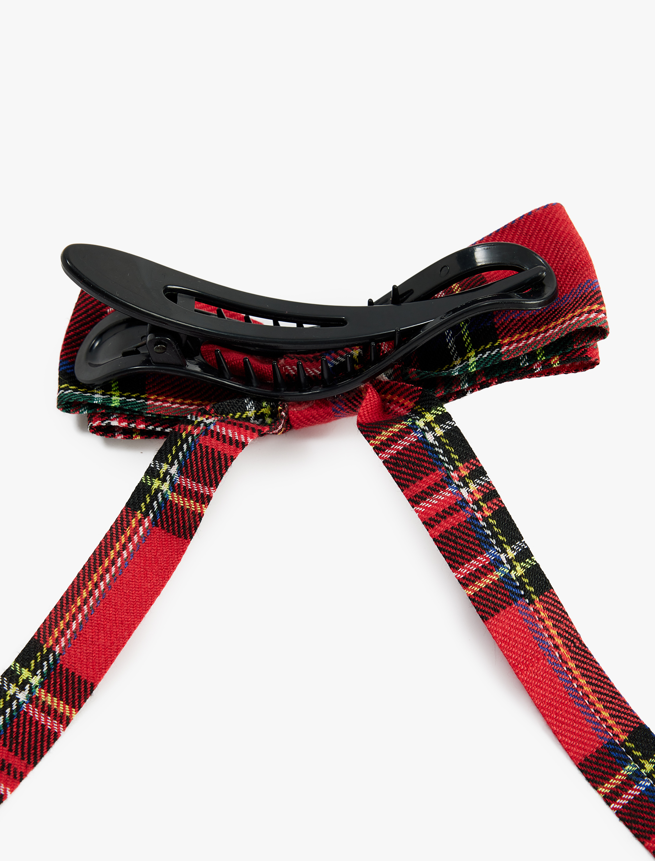  Kız Çocuk Ekoseli Fiyonklu Saç Tokası