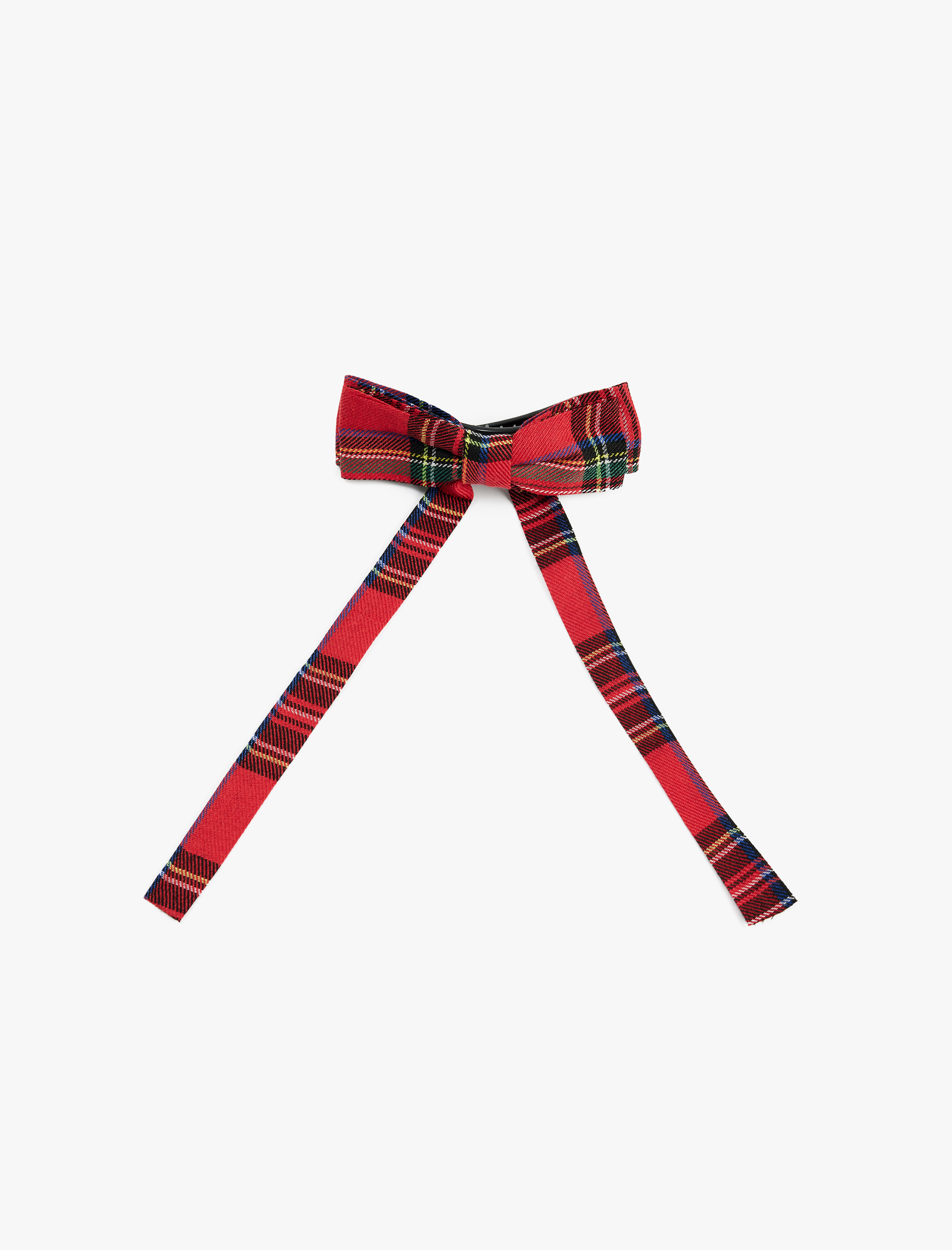  Kız Çocuk Ekoseli Fiyonklu Saç Tokası